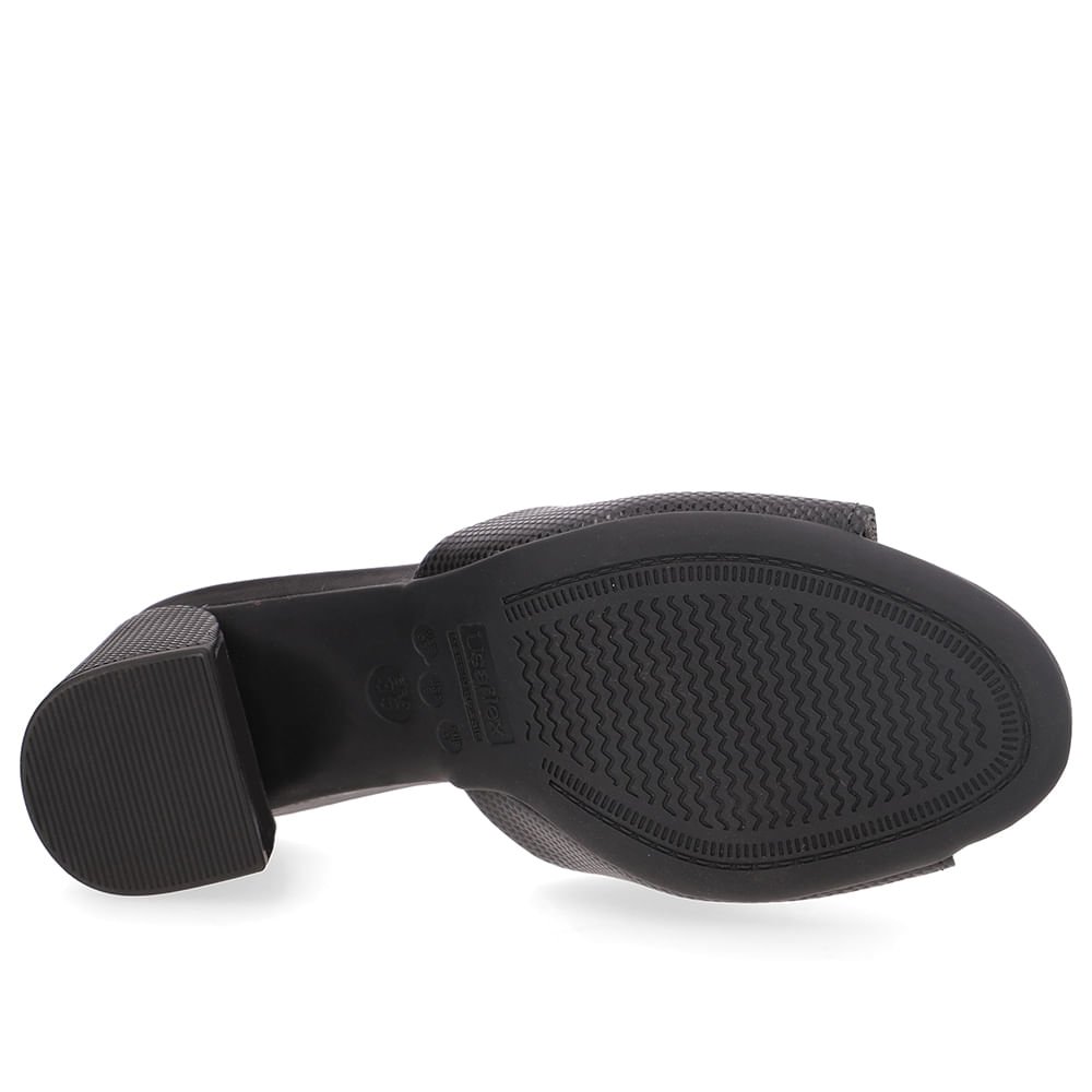 Tamanco Bico Redondo Couro Preto Preto 5