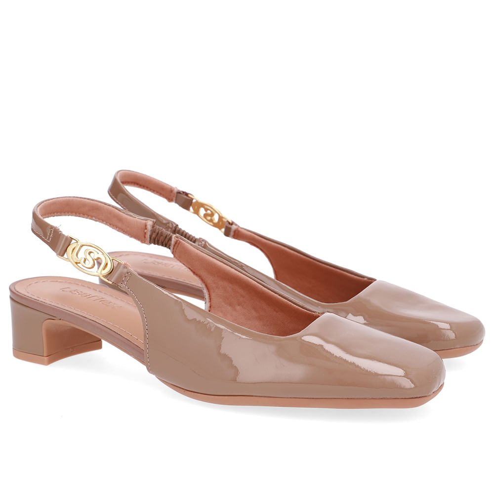 Slingback Marrom Salto Bloco Couro Marrom 2