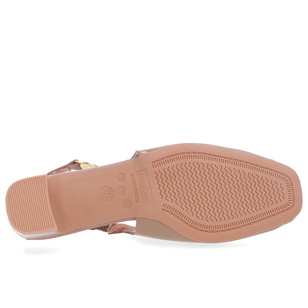 Slingback Marrom Salto Bloco Couro Marrom 5