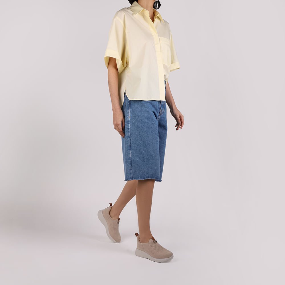 Tênis Tricot Slip On Bege Bege 4