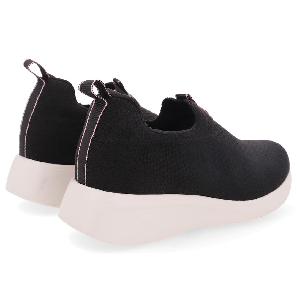 Tênis Tricot Slip On Preto Preto 3