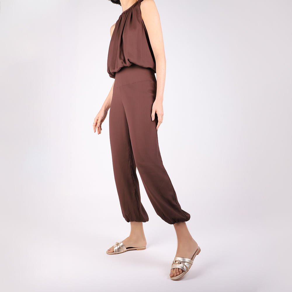 Rasteira Bico Redondo Couro Dourada Tira Enfeite Dourado 4