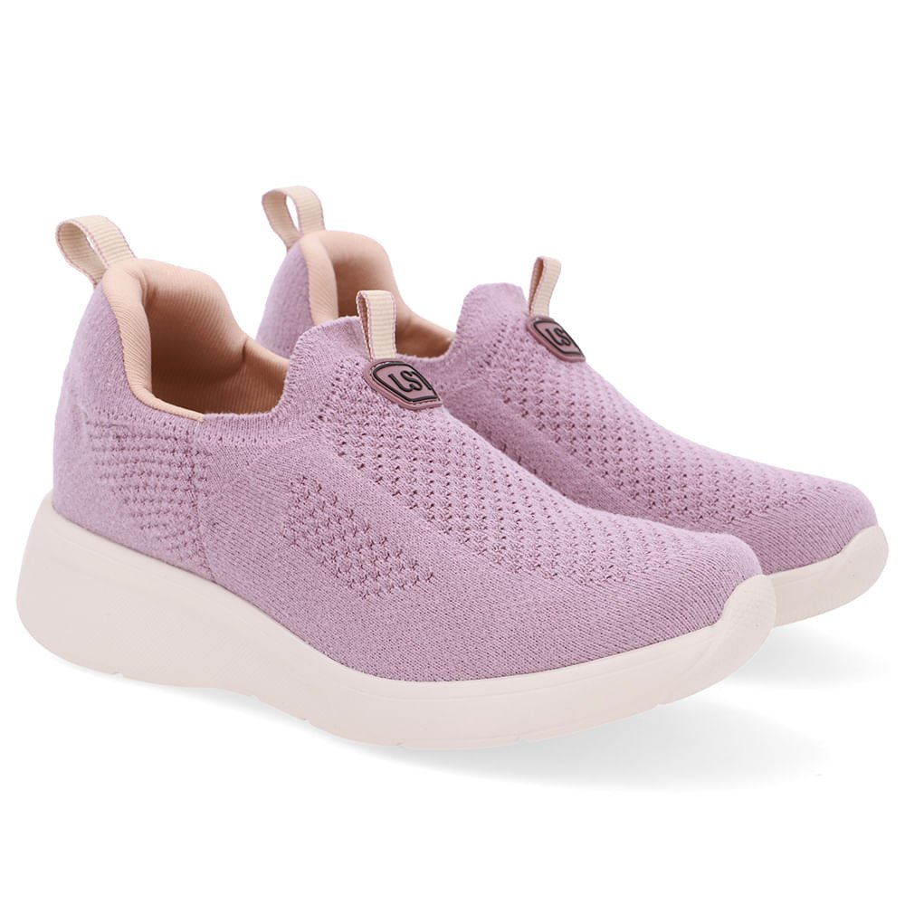 Tênis Tricot Slip On Rosa Lilás 2