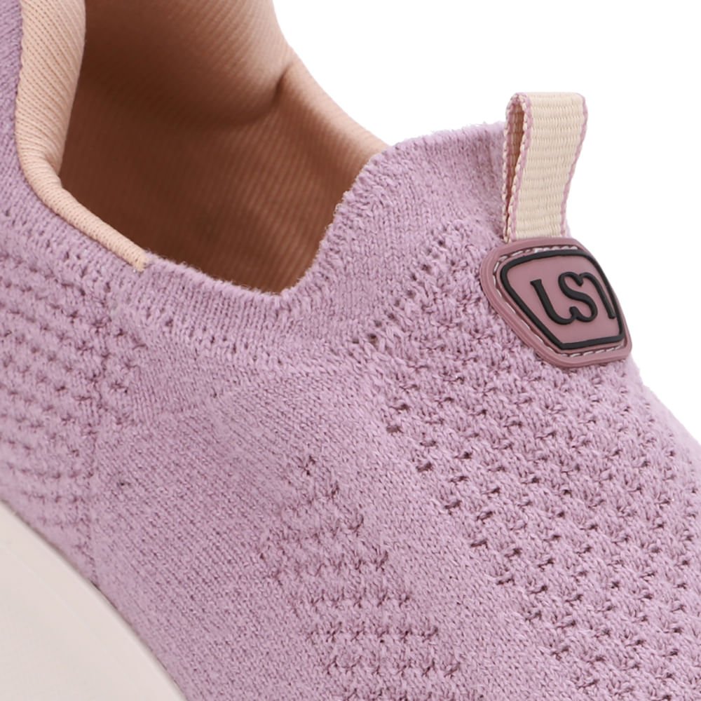 Tênis Tricot Slip On Rosa Lilás 4