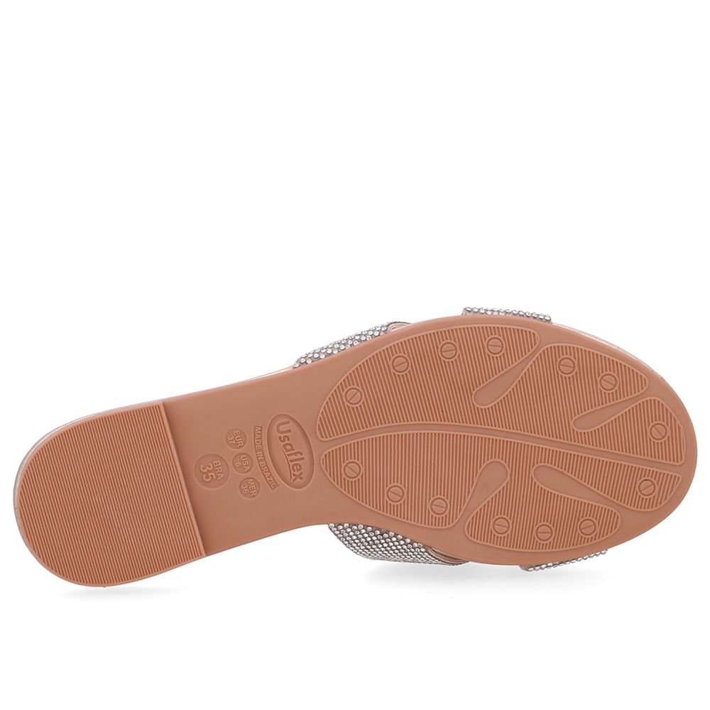 Slide Dourado Rasteiro Tira Strass Dourado 5