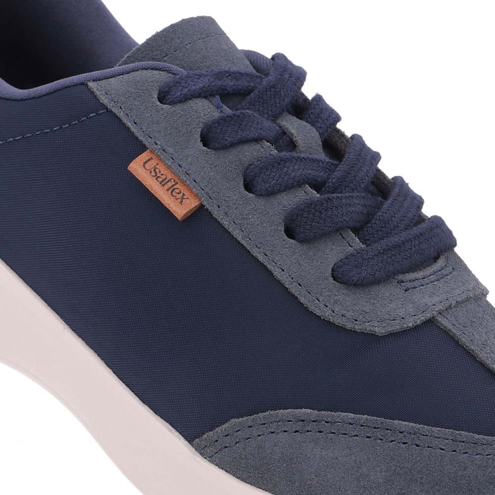 Tênis Tecido Azul Bico Couro Azul Marinho 4