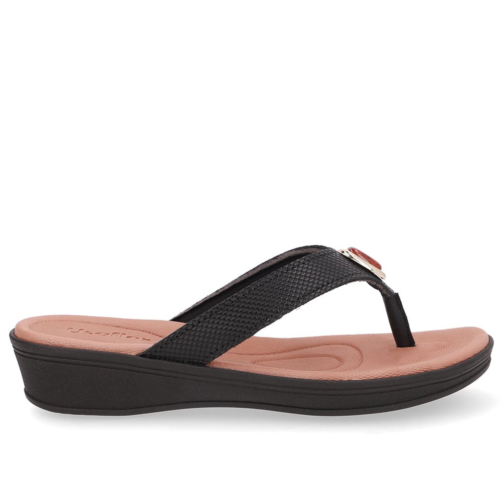 Chinelo Preto Couro Básico