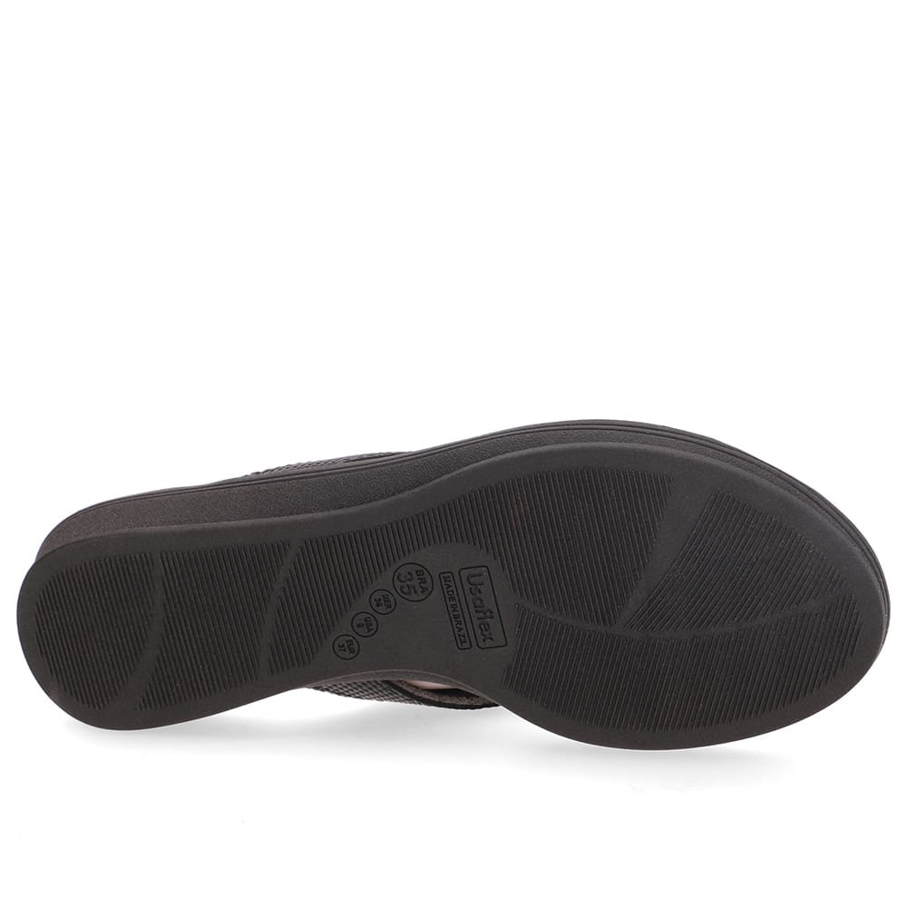 Chinelo Preto Couro Básico Preto 5