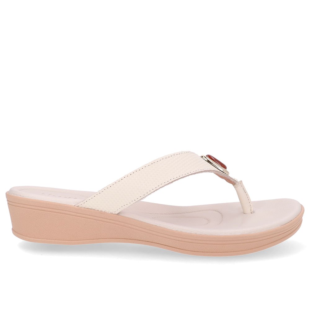 Chinelo Branco Marfim Couro Básico
