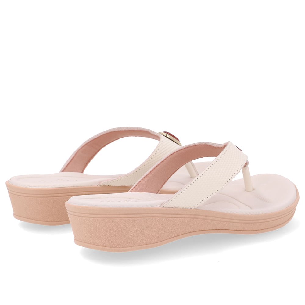 Chinelo Branco Marfim Couro Básico Marfim 3
