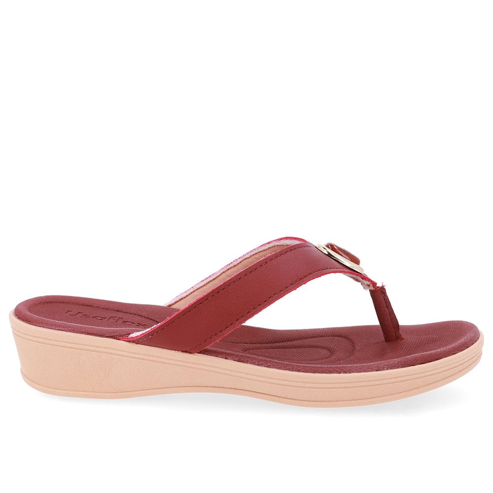 Chinelo Vermelho Couro Básico