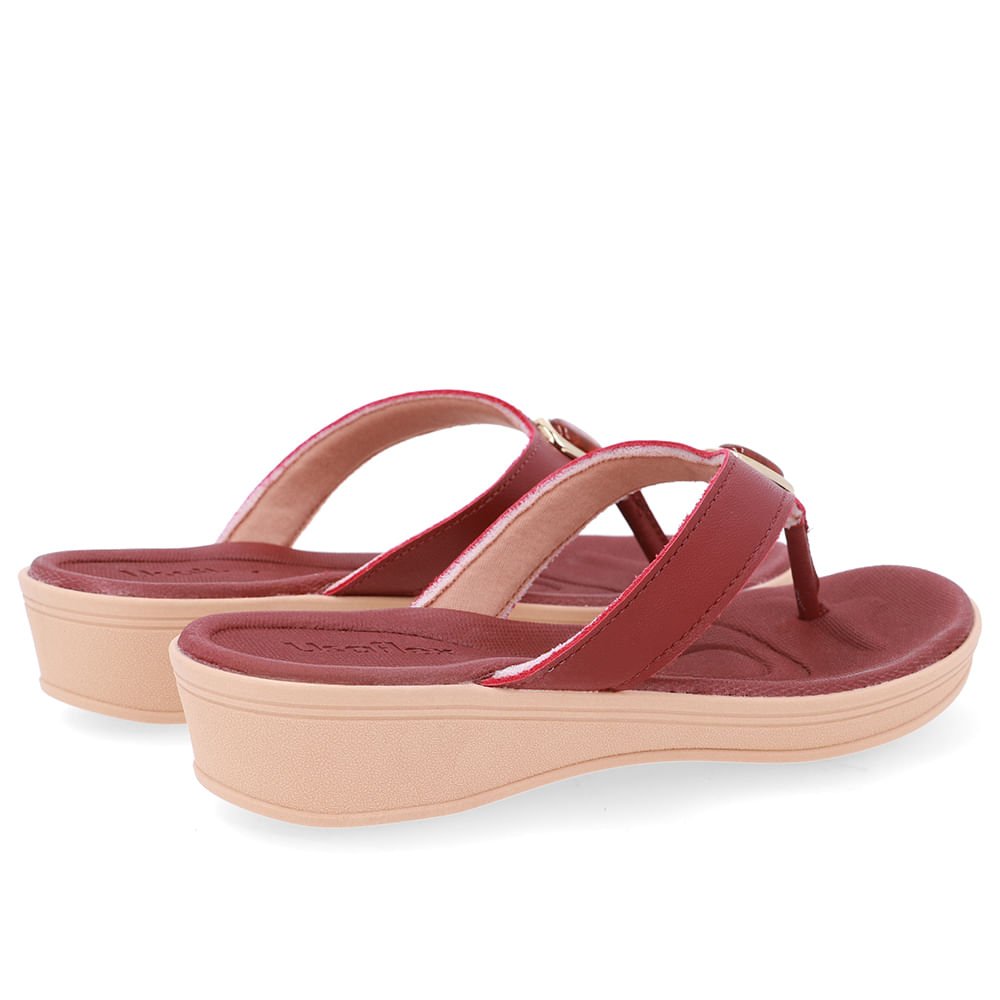 Chinelo Vermelho Couro Básico Vermelho 3