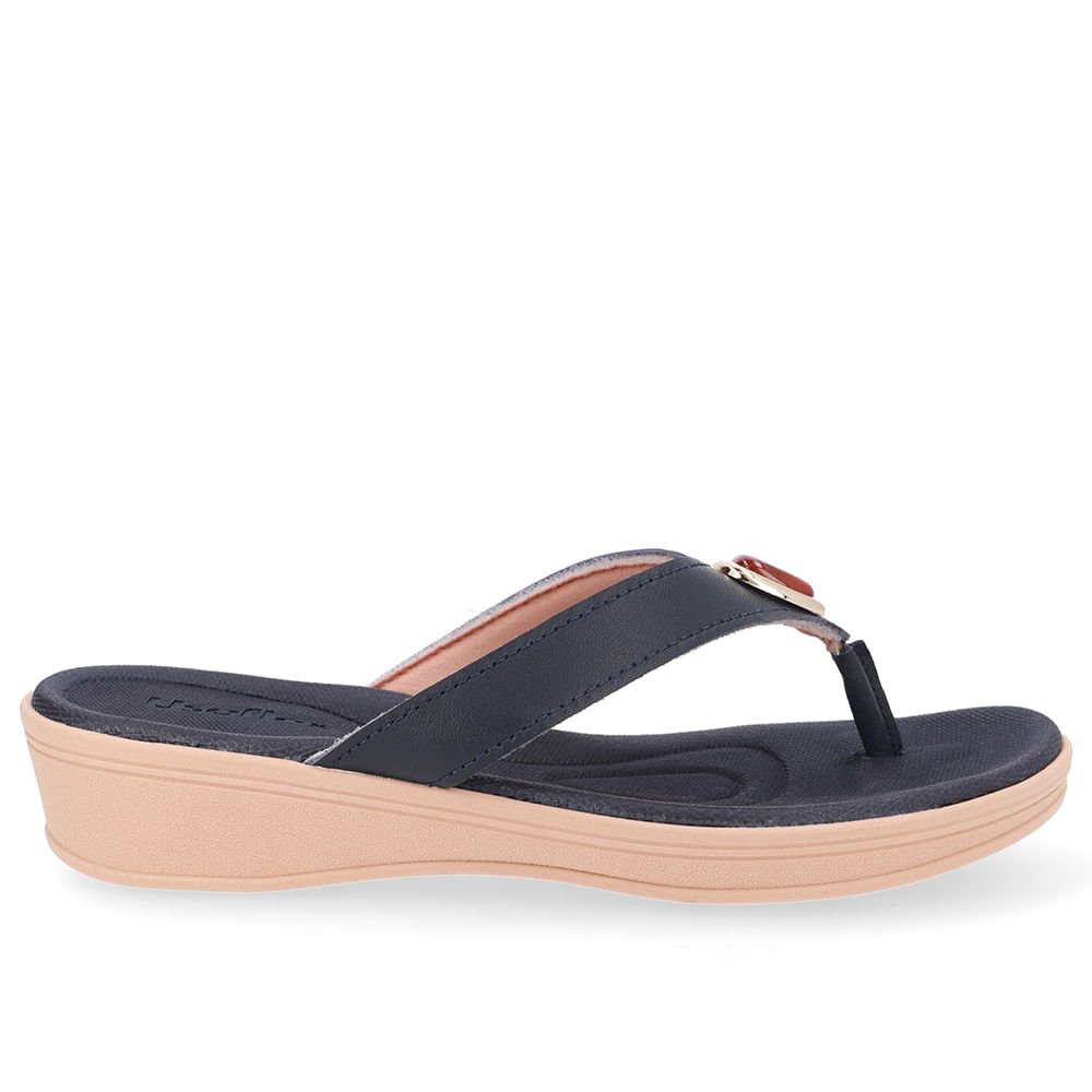 Chinelo Azul Couro Básico