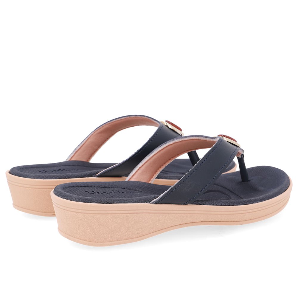 Chinelo Azul Couro Básico Azul 3