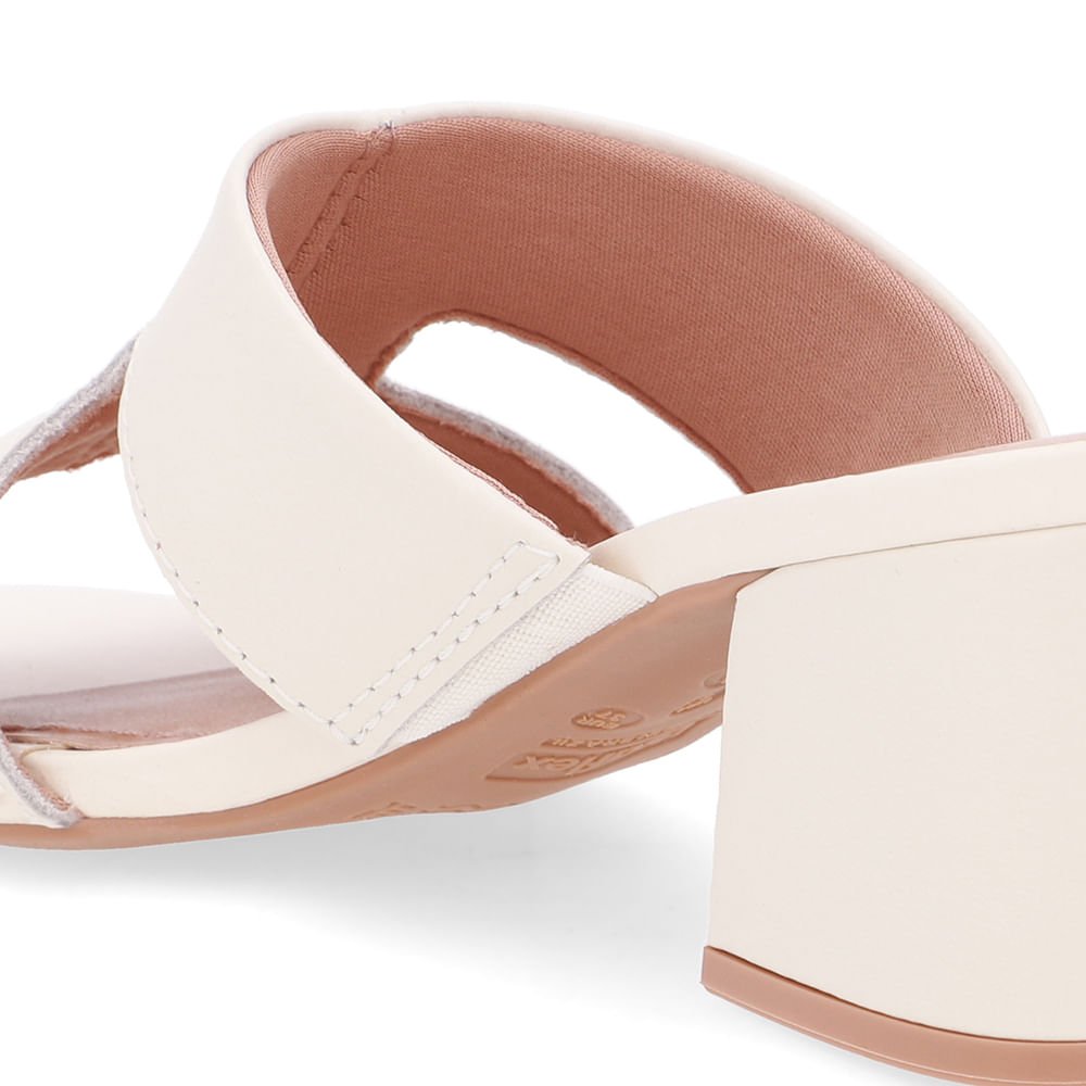 Tamanco Salto Bloco Couro Branco Marfim Recorte Branco 4