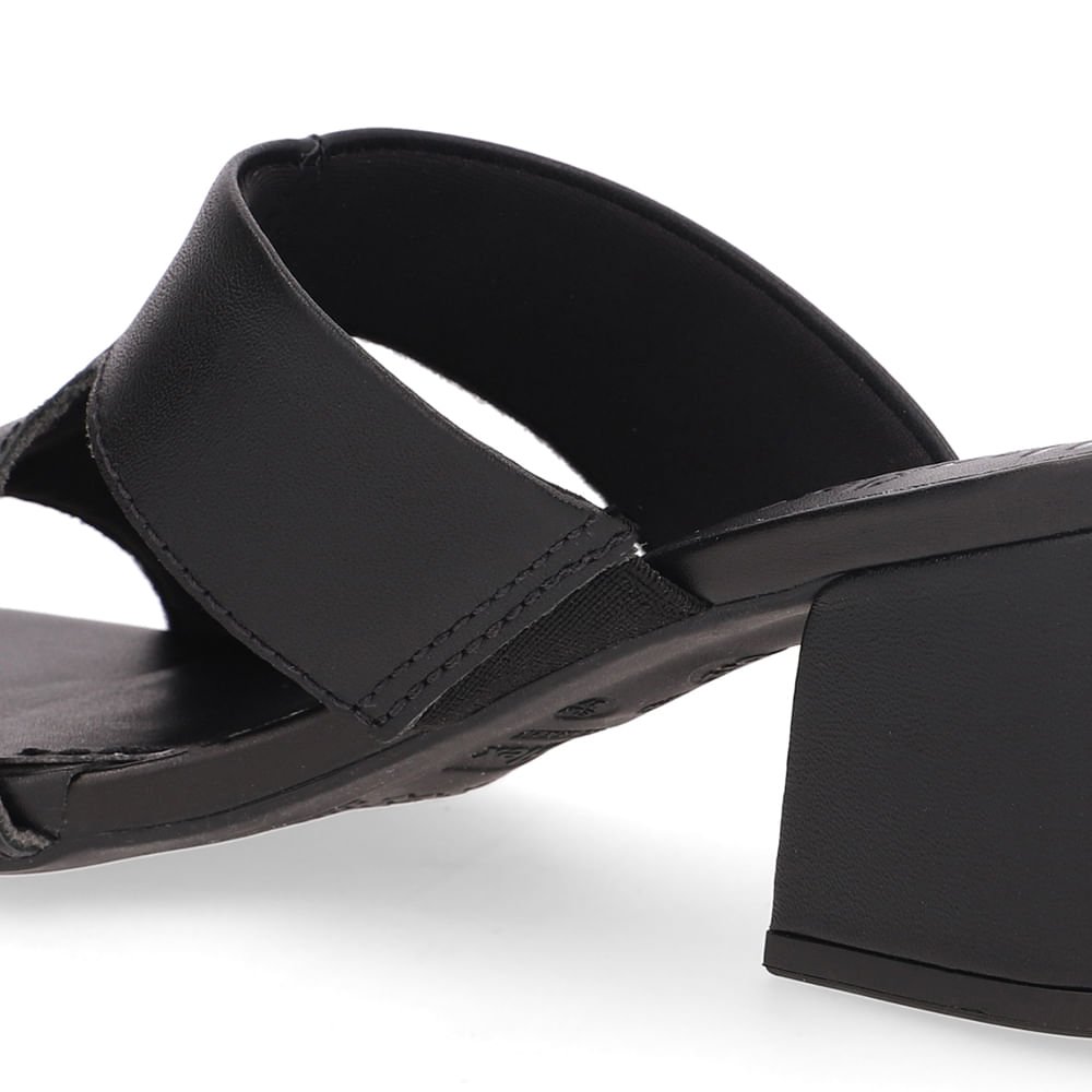 Tamanco Salto Bloco Couro Preto Recorte Preto 4