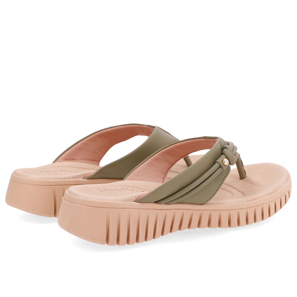 Chinelo Verde Couro Tira Enfeite Verde 3