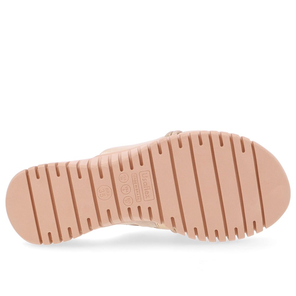 Tamanco Salto Plataforma Couro Dourado Tira Dourado 5