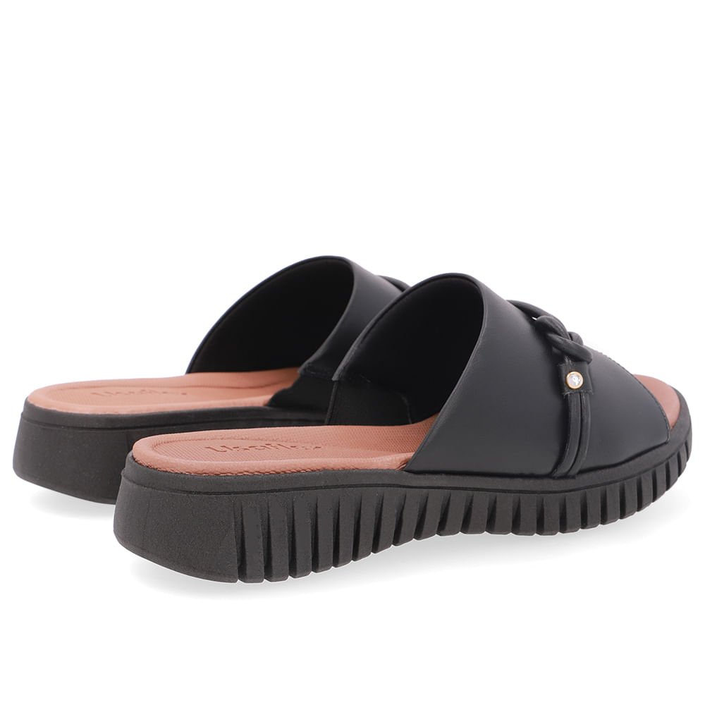 Tamanco Salto Plataforma Couro Preto Tira Preto 3