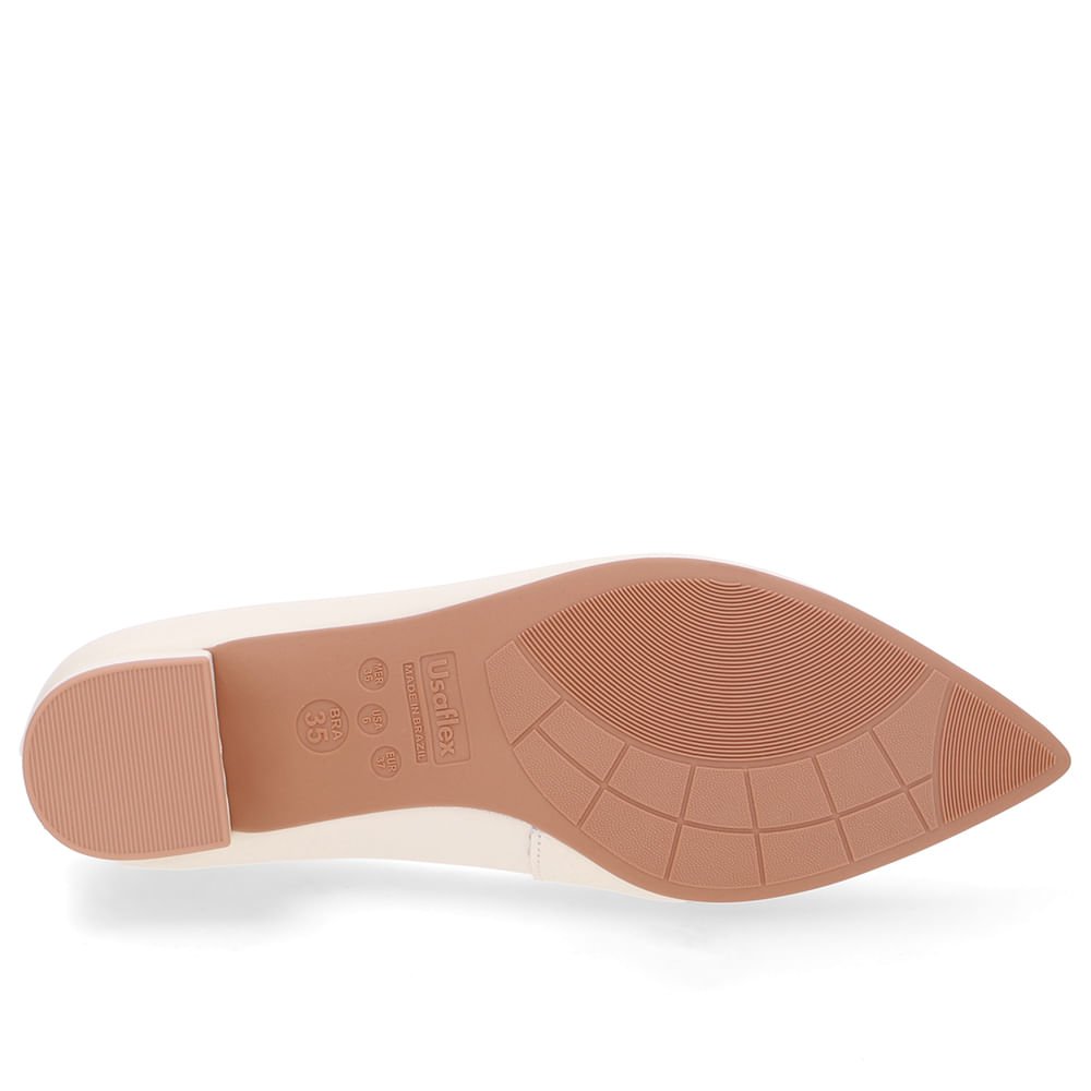 Scarpin Couro Branco Marfim Bico Fino Branco 5