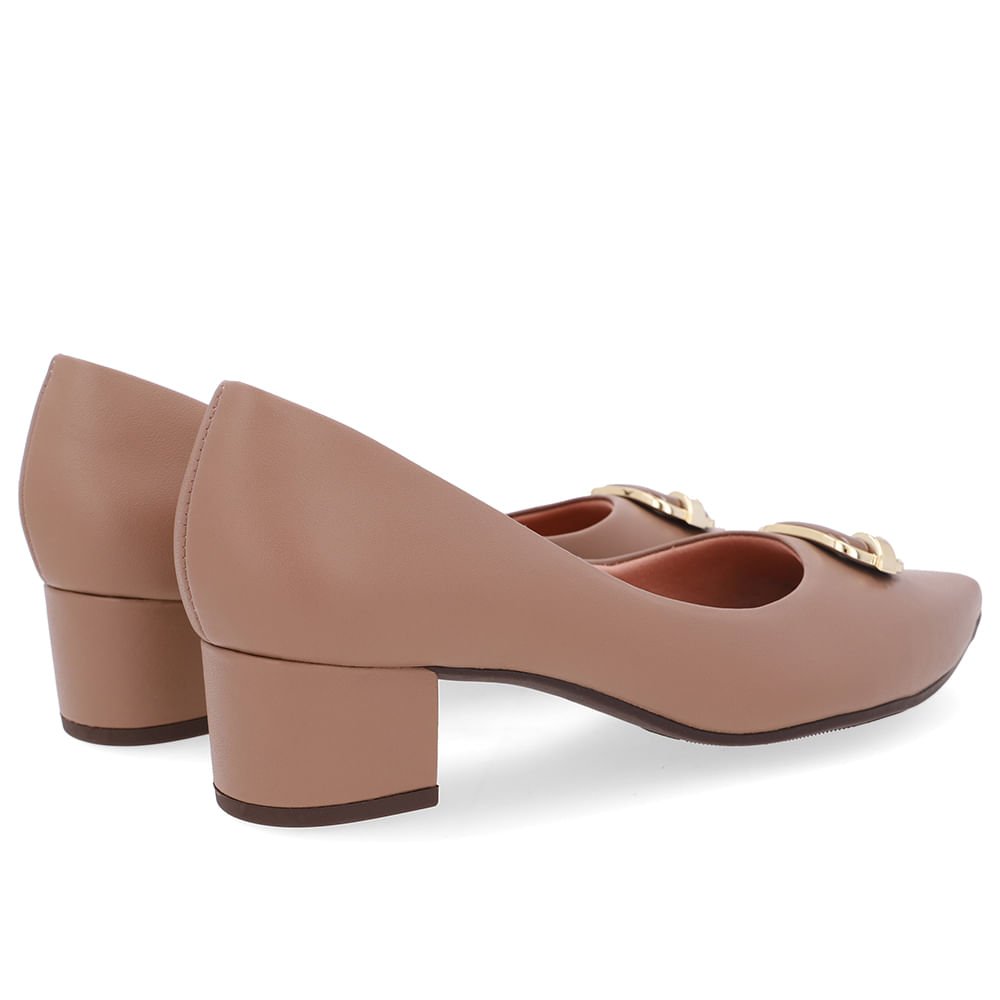 Scarpin Couro Marrom Bico Fino Marrom 3