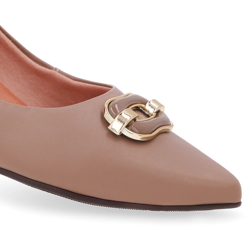 Scarpin Couro Marrom Bico Fino Marrom 4