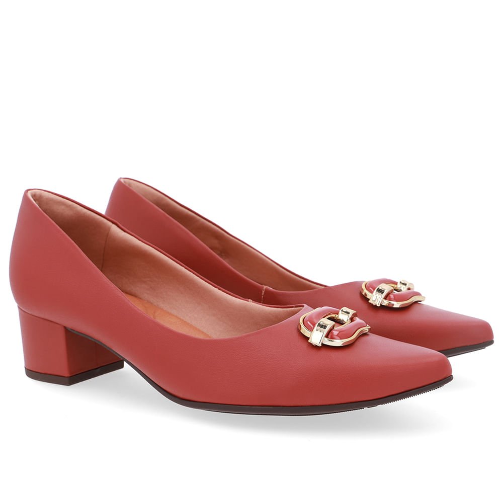 Scarpin Couro Marrom Bico Fino Marrom 2