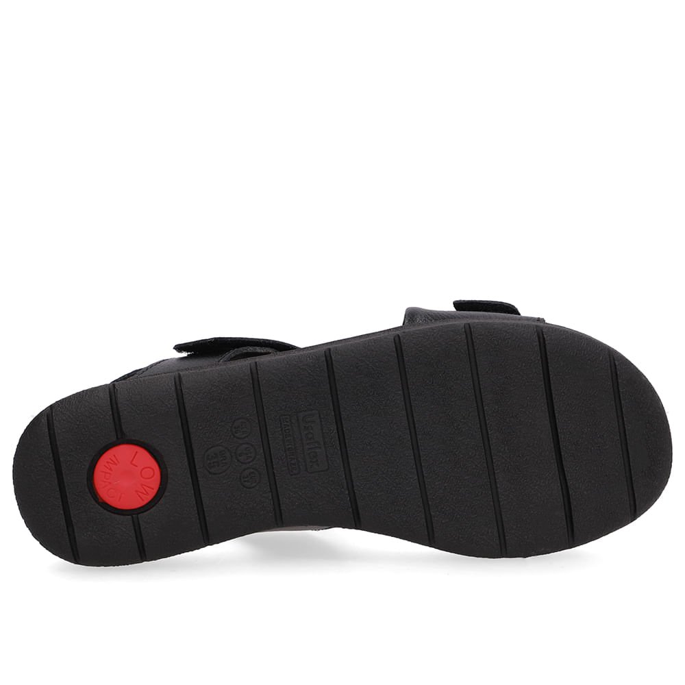 Sandália Plataforma Couro Preta Fecho-Flex Preto 5