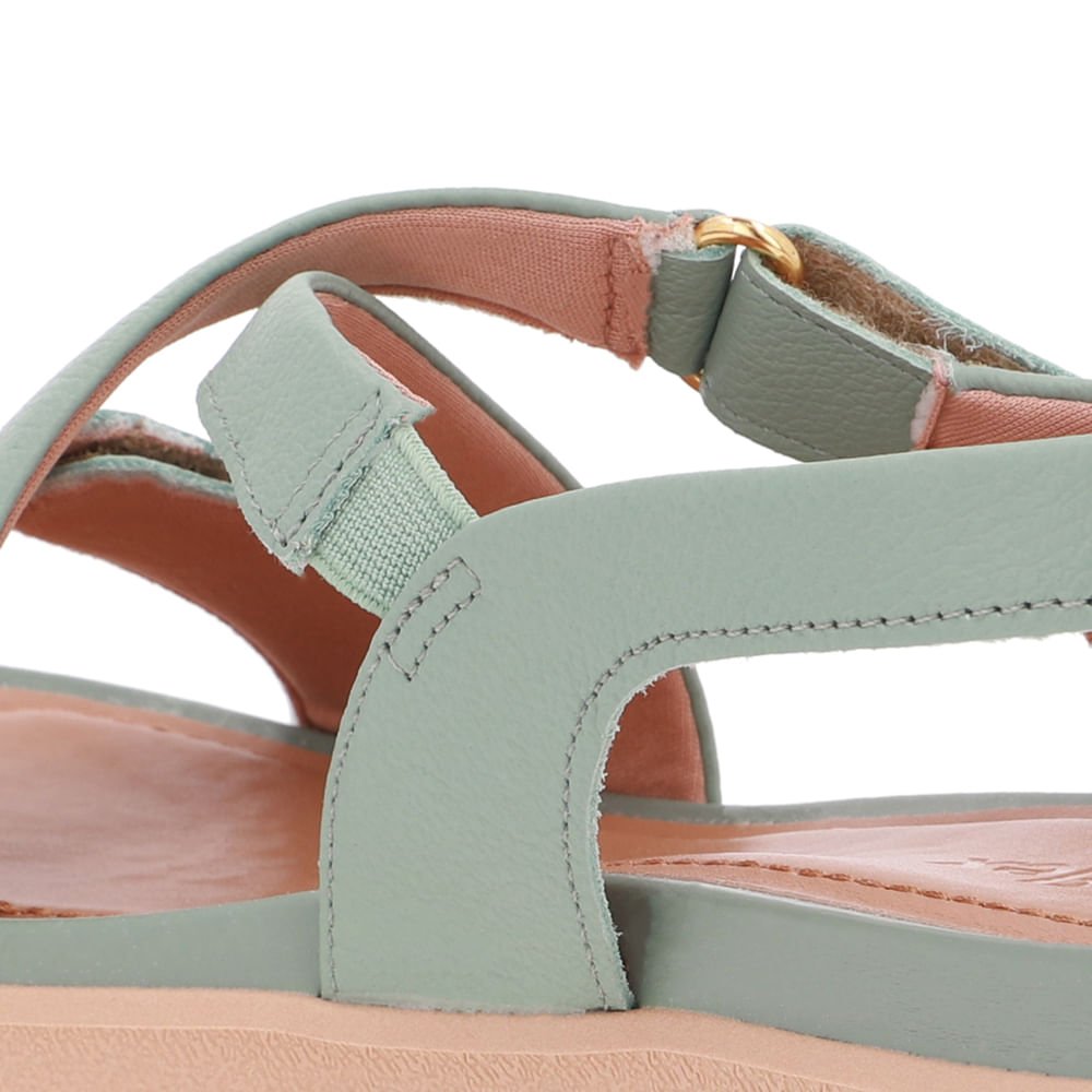 Sandália Plataforma Couro Verde Fecho-Flex Verde 4