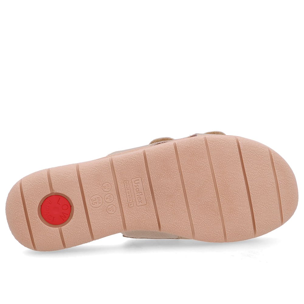 Slide Dourado Plataforma Couro Fecho-Flex Dourado 5