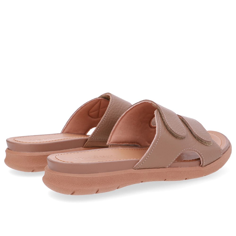 Slide Marrom Plataforma Couro Fecho-Flex Marrom 3