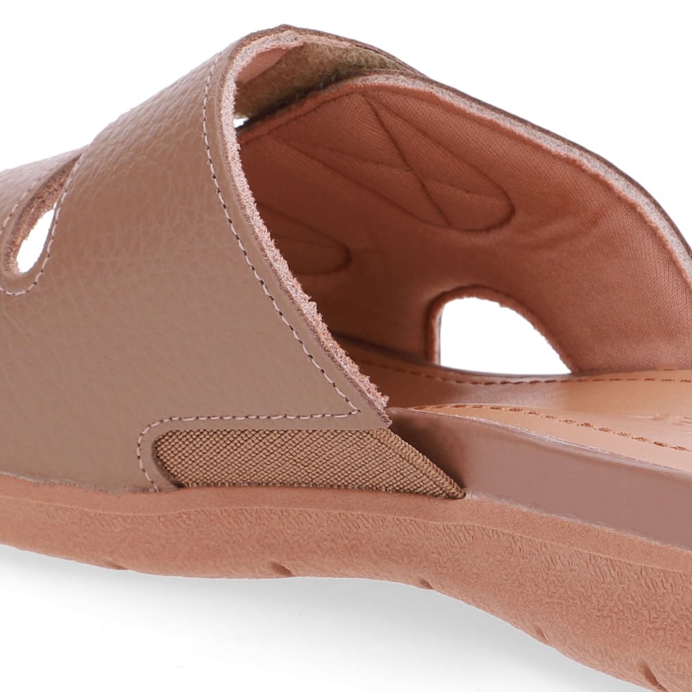 Slide Marrom Plataforma Couro Fecho-Flex Marrom 4