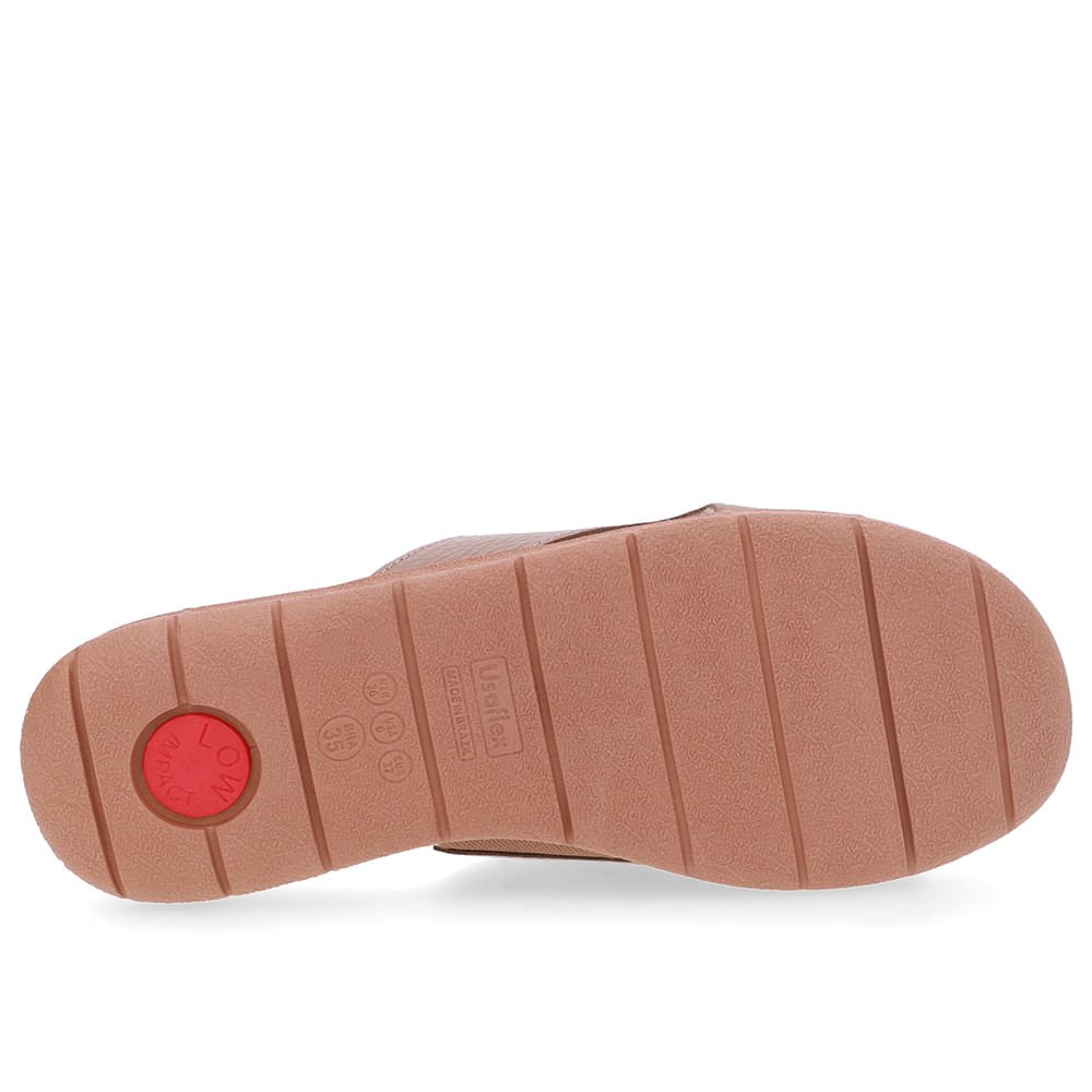 Slide Marrom Plataforma Couro Fecho-Flex Marrom 5