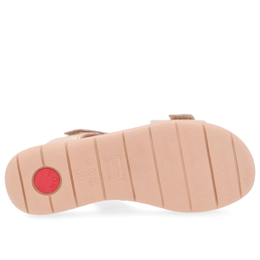 Sandália Plataforma Couro Dourado Fecho-Flex Dourado 5