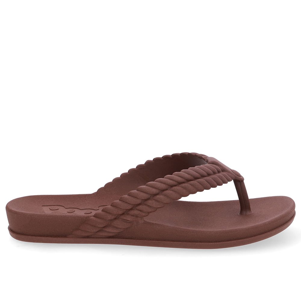 Chinelo Marrom Poofy Tira Trabalhada