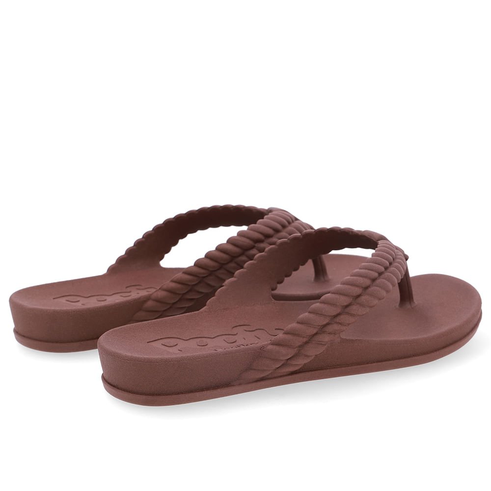 Chinelo Marrom Poofy Tira Trabalhada Marrom 3