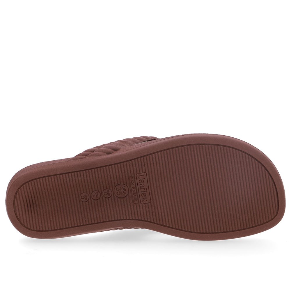Chinelo Marrom Poofy Tira Trabalhada Marrom 5