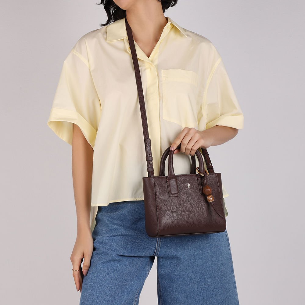 Bolsa Tote Couro Marrom Barbicacho Marrom 4