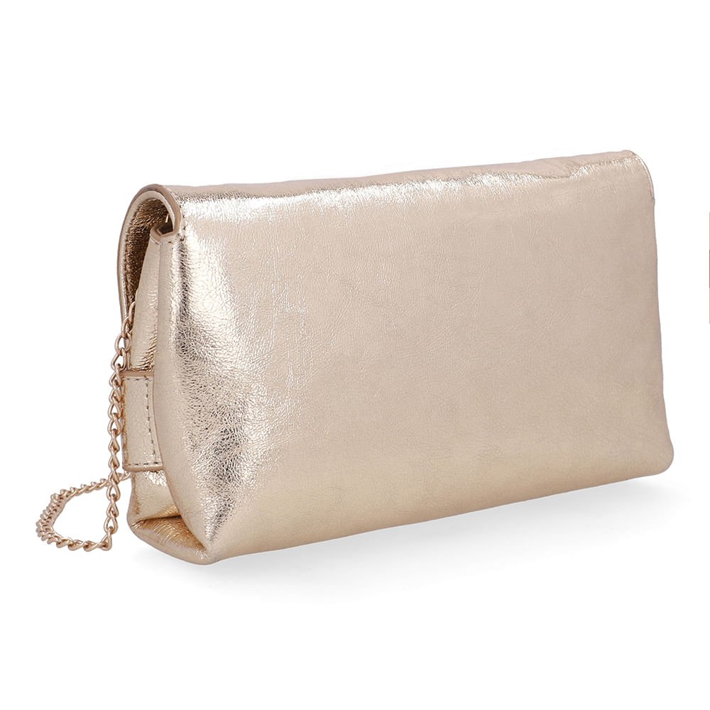 Bolsa Clutch Couro Metalizado Dourado Dourado 2