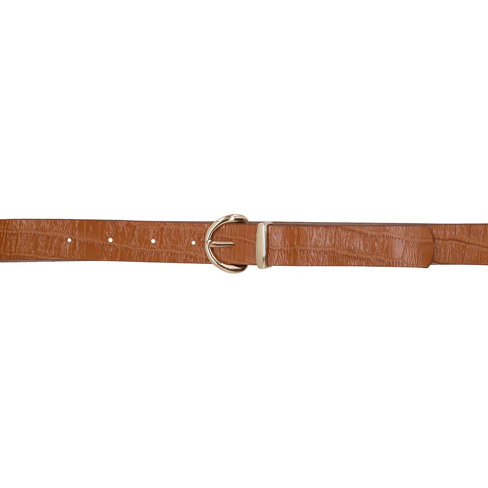 Cinto Couro Croco Marrom Marrom 4
