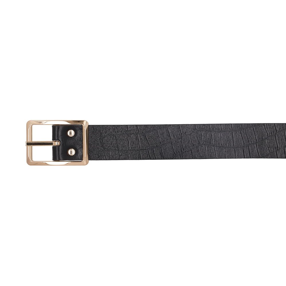 Cinto Couro Croco Preto Preto 2