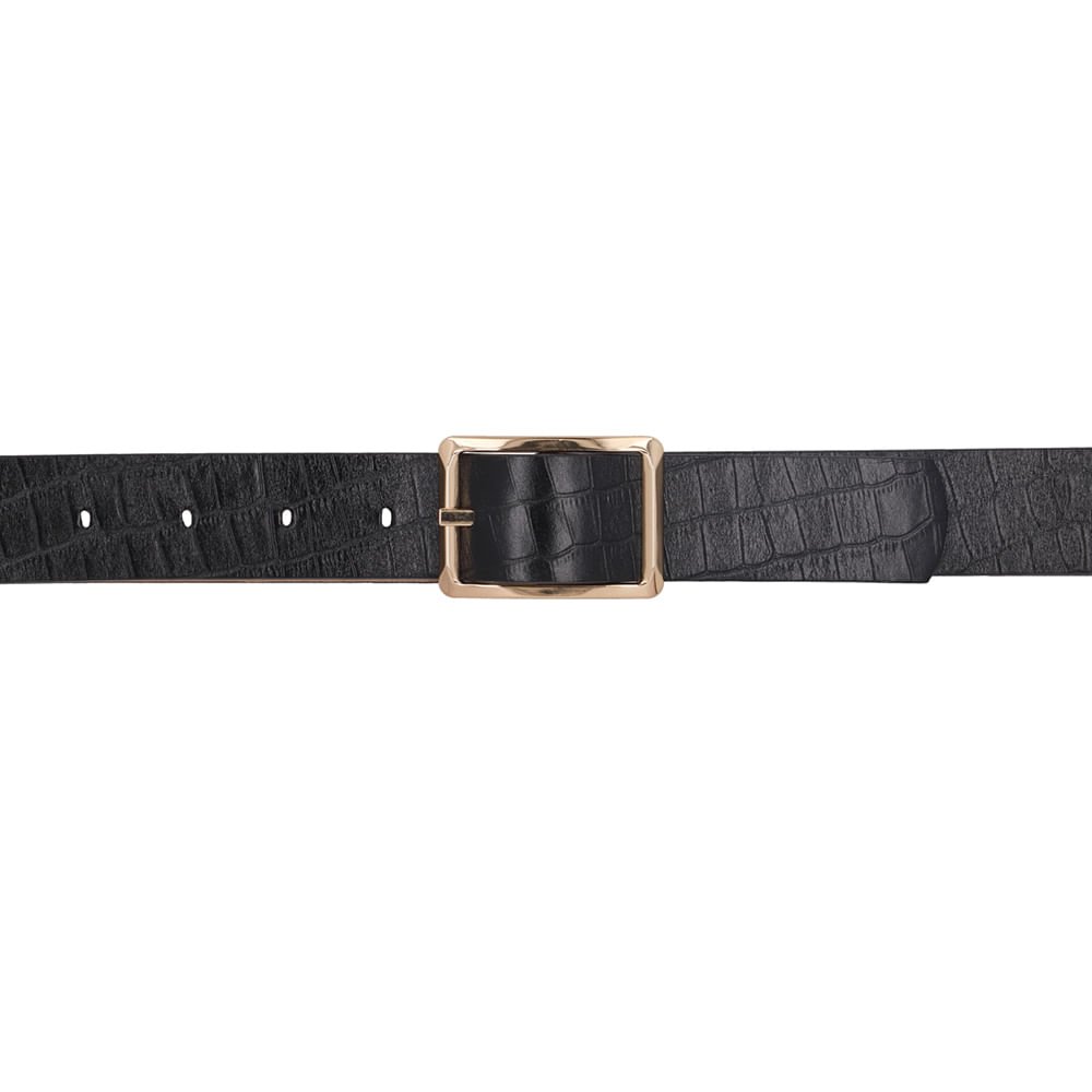 Cinto Couro Croco Preto Preto 4