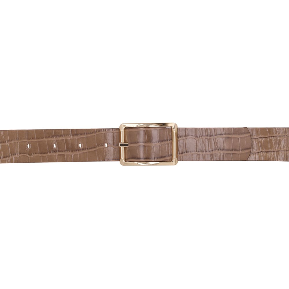 Cinto Couro Croco Marrom Marrom 4
