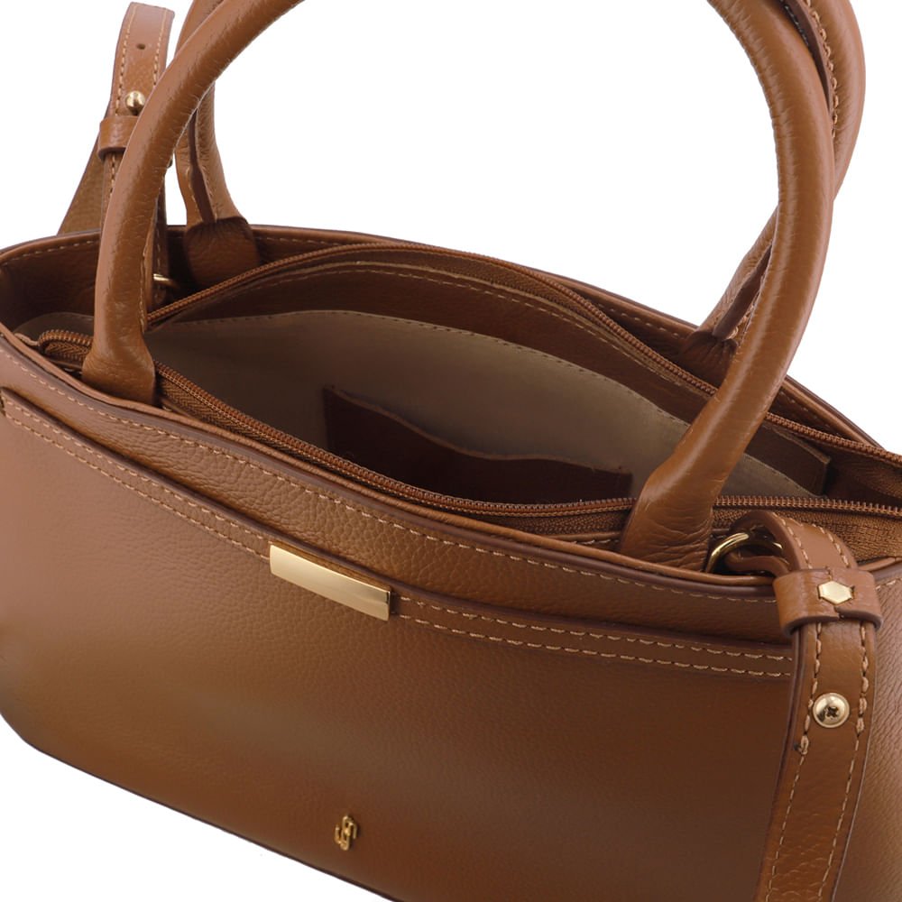 Bolsa Tote Couro Marrom Alça Longa Marrom 4