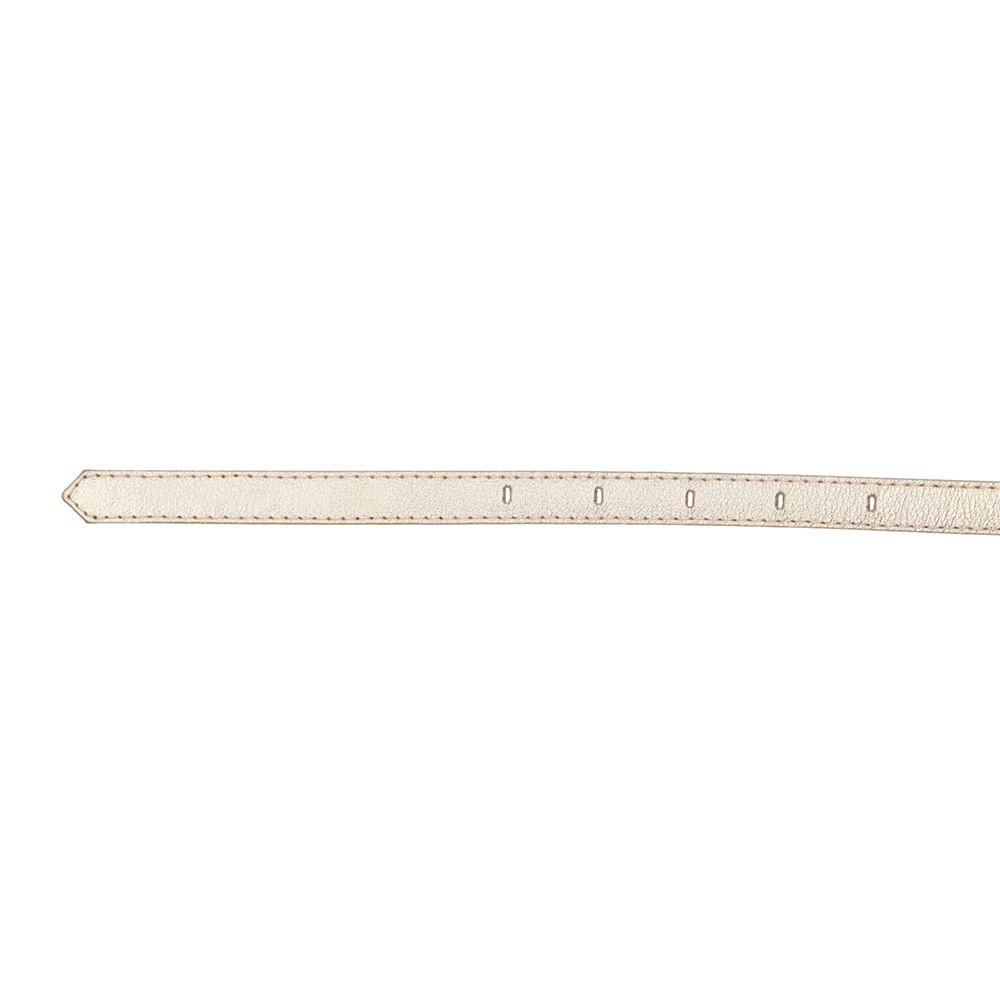 Cinto Couro Metalizado Dourado Fivela Quadrada Dourado 3
