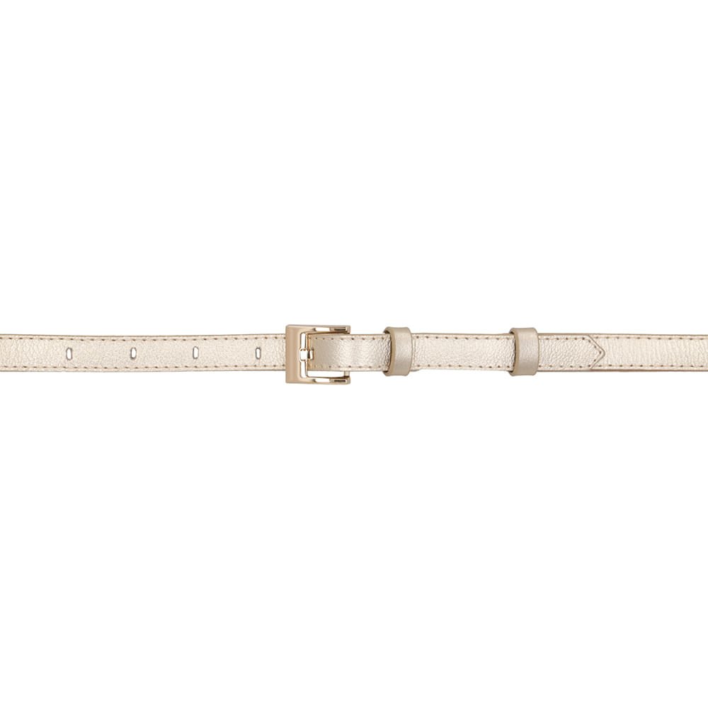 Cinto Couro Metalizado Dourado Fivela Quadrada Dourado 4