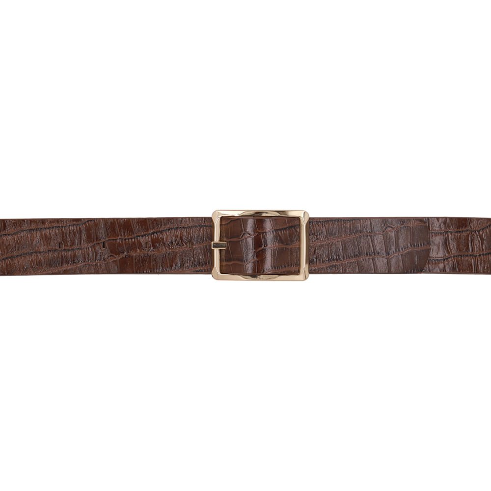 Cinto Couro Croco Marrom Marrom 4