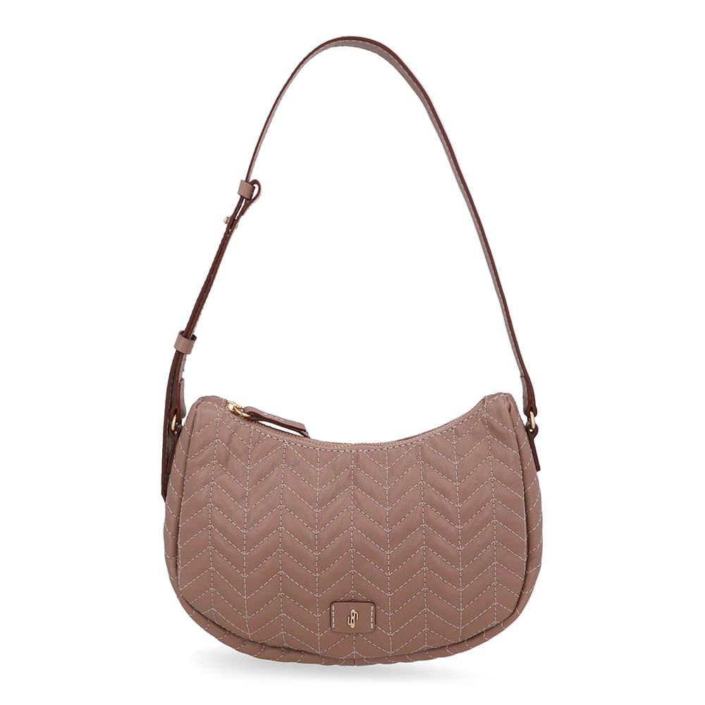 Bolsa Hobo Couro Marrom Detalhe Bordado