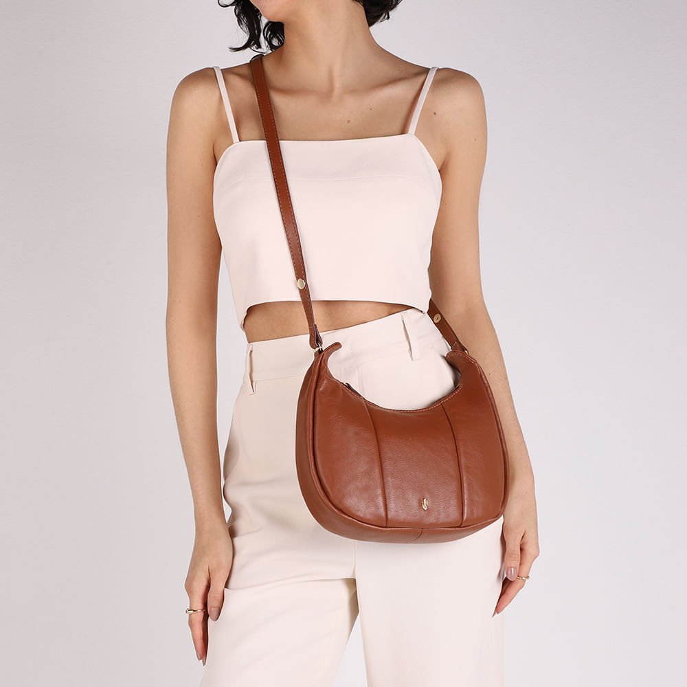 Bolsa Hobo Couro Marrom Marrom 4