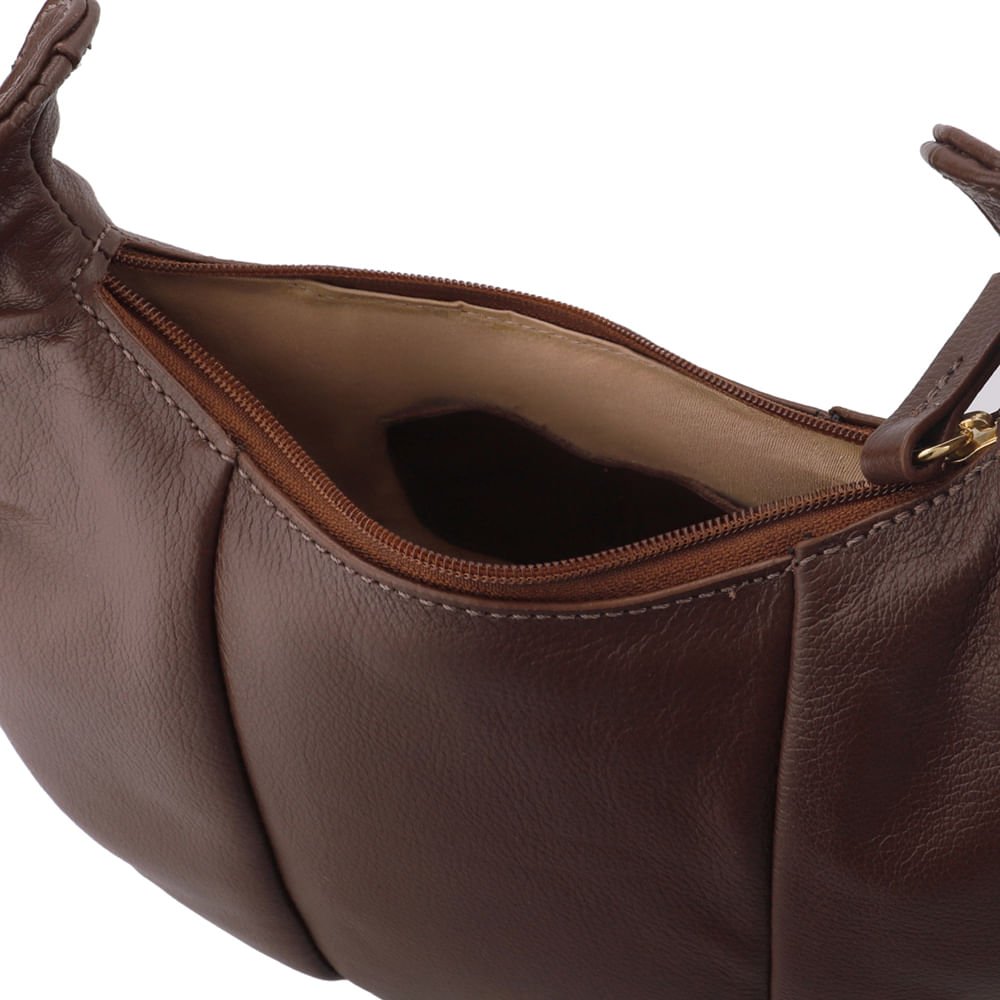 Bolsa Hobo Couro Marrom Marrom 3